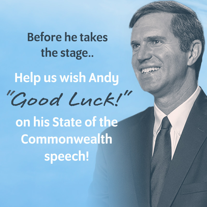 Before he takes the stage
	
Help us wish Andy Good Luck! on his State of the Commonwealth speech!