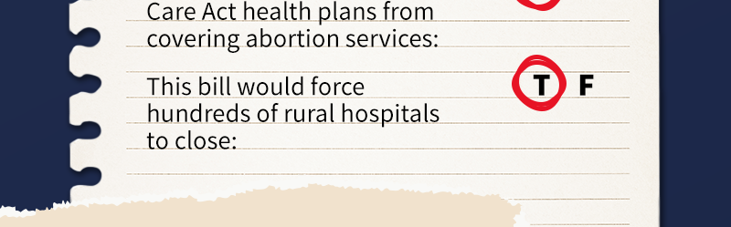 This bill would force hundreds of rural hospitals to close: TRUE

