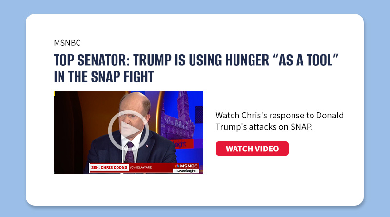 MSNBC

Top Senator: Trump is using hunger “as a tool” in the SNAP fight

Watch Chris's response to Donald Trump's attacks on SNAP.

[WATCH]
