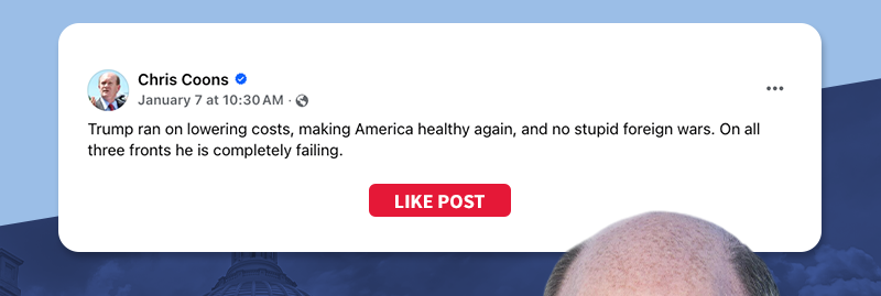 Trump ran on lowering costs, making America healthy again, and no stupid foreign wars. On all three fronts he is completely failing.

[LIKE POST]


