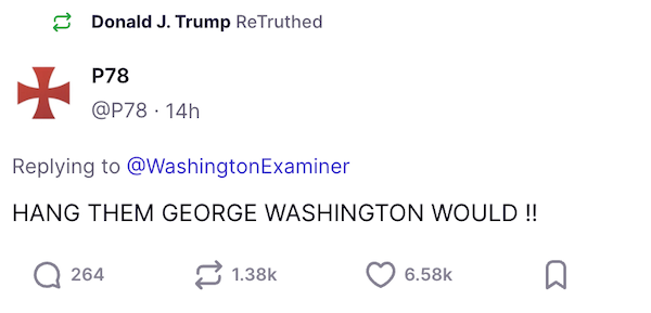 HANG THEM GEORGE WASHINGTON WOULD !!