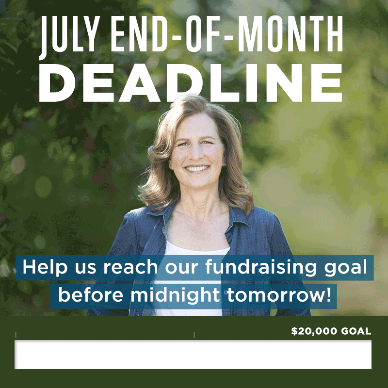 JULY END-OF-MONTH DEADLINE
Help us reach our fundraising goal before midnight tomorrow!
$20,000 GOAL